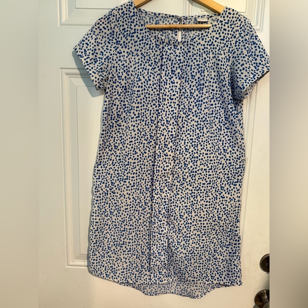 Blue and White Polka Dot Blouse